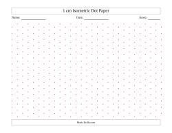 1 cm Isometric Dot Paper (Red Dots; Landscape)