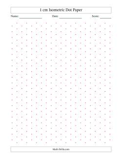 1 cm Isometric Dot Paper (Red Dots)
