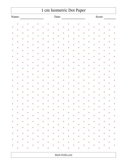 The 1 cm Isometric Dot Paper Math Worksheet