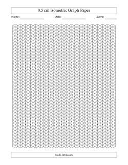 0.5 cm Isometric Graph Paper (Black Lines)