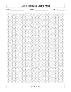 0.5 cm Isometric Graph Paper (Gray Lines)