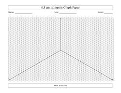 0.5 cm Isometric Graph Paper With Axes (Gray Lines; Landscape; One-Octant)