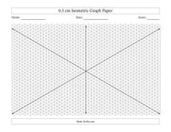 0.5 cm Isometric Graph Paper With Axes (Gray Lines; Landscape; Eight-Octant)