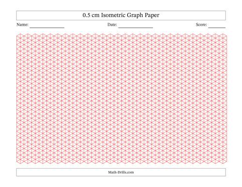 The 0.5 cm Isometric Graph Paper (Landscape) Math Worksheet