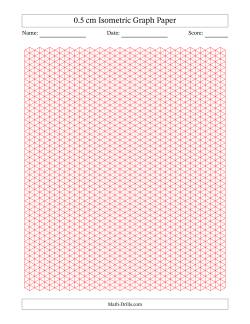 0.5 cm Isometric Graph Paper (Red Lines)