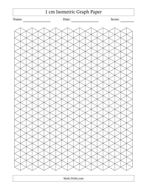 The 1 cm Isometric Graph Paper Math Worksheet