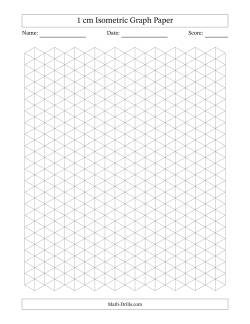 1 cm Isometric Graph Paper (Gray Lines)