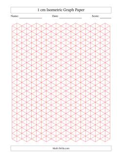 1 cm Isometric Graph Paper (Red Lines)