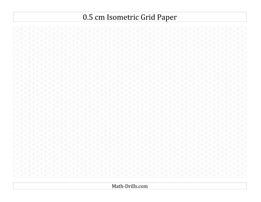 0.5 cm Isometric Grid Paper (Landscape) (B)