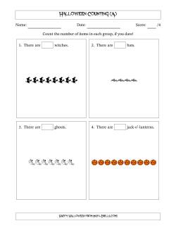 Counting Halloween Objects in Horizontal Linear Arrangements