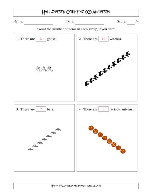 The Counting Halloween Objects in Rotated Linear Arrangements (C) Math Worksheet Page 2