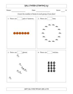 Counting Halloween Objects in Various Arrangements (Easier Version)