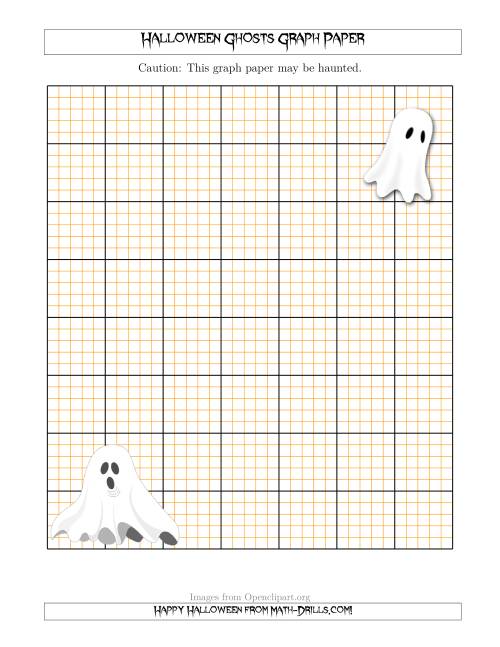 The Halloween Ghosts 2.5/0.5 cm Graph Paper Math Worksheet