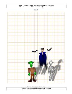 Halloween Monsters 1 cm Graph Paper