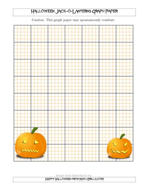 The Halloween Jack-o-Lanterns 2.5cm/0.5cm Graph Paper Math Worksheet