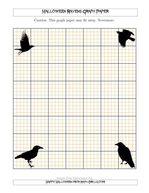 The Halloween Ravens 5 Lines/Inch Graph Paper Math Worksheet