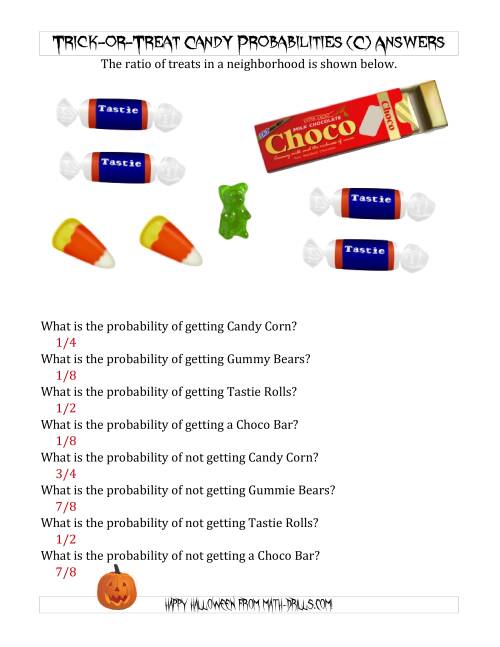The Trick-or-Treat Candy Probabilities (C) Math Worksheet Page 2