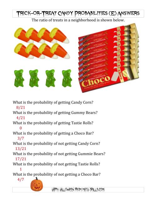 The Trick-or-Treat Candy Probabilities (E) Math Worksheet Page 2