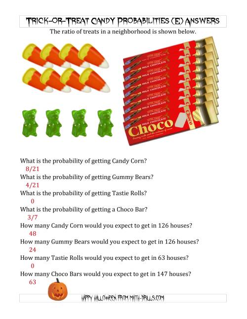 The Trick-or-Treat Candy Probabilities and Predictions (E) Math Worksheet Page 2