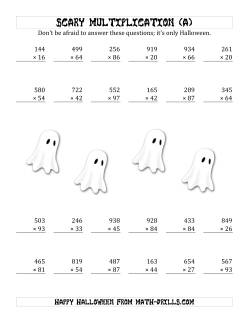 Scary Multiplication (3-Digit by 2-Digit)