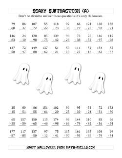 Scary Subtraction with Double-Digit Subtrahends and Differences