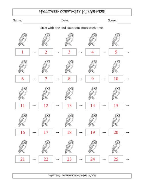 The Halloween Counting by 1 (J) Math Worksheet Page 2