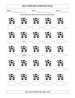 Halloween Skip Counting by 9