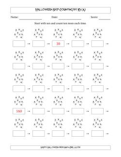 Halloween Skip Counting by 10