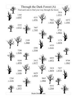 Adding through the Dark Forest (Four-Digit Addition)