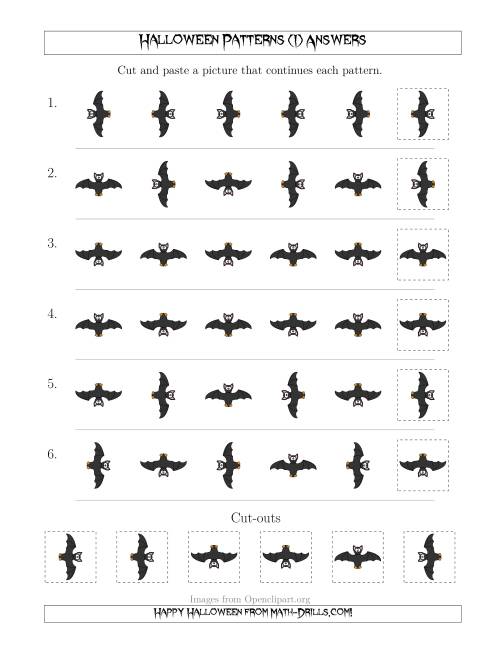 The Not-So-Scary Halloween Picture Patterns with Rotation Attribute Only (I) Math Worksheet Page 2