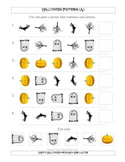 Scary Halloween Picture Patterns with Shape and Rotation Attributes