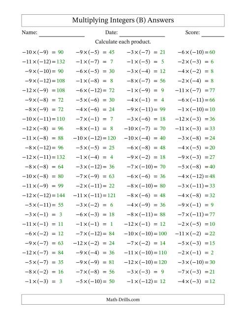 Multiplying With Negative Integers Integer Worksheets Hot Sex Picture 9640