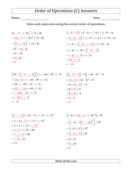 Operations With Positive And Negative Integers Color By Number Worksheet