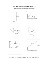 Area and Perimeter of Various Shapes (GG) Measurement Worksheet