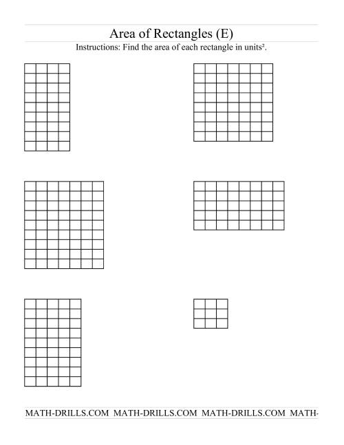 The Area of Rectangles Grid Form (E) Math Worksheet