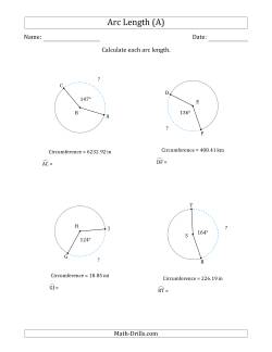 Calculating Circle Arc Length from Circumference