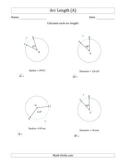 Calculating Circle Arc Length from Radius or Diameter