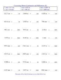 Metric Conversion of Meters, Centimeters and Millimeters (E ...