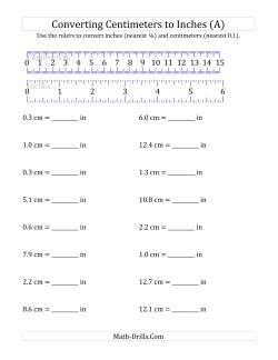 Converting Centimeters to Inches with a Ruler