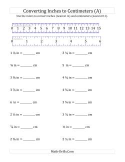 Converting Inches to Centimeters with a Ruler