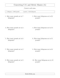 Converting Between Pounds and Kilograms