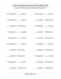 Convert Between Ounces and Pounds with Fractional Amounts