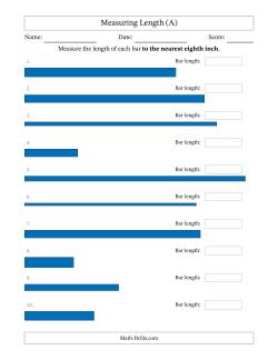 Measuring Length of Bars to the Nearest Eighth Inch