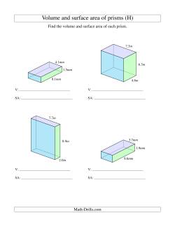 Volume and Surface Area of Rectangular Prisms with Decimal Numbers (H ...