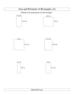 Area and Perimeter of Rectangles (up to 1 decimal place; range 10-99)