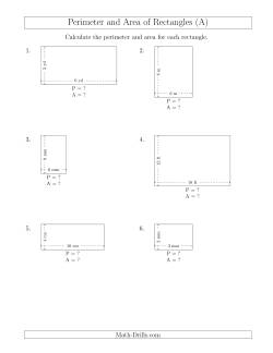 Calculating the Perimeter and Area of Rectangles from Side Measurements (Smaller Whole Numbers)