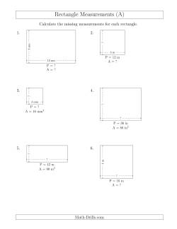 Calculating Various Rectangle Measurements (Smaller Whole Numbers)