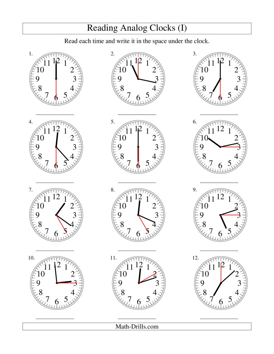 Reading Time on an Analog Clock in 5 Second Intervals (I)