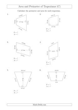 Calculating Area and Perimeter of Trapeziums (Smaller Numbers) (C ...