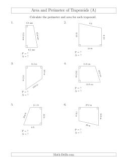 Calculating the Perimeter and Area of Right Trapezoids